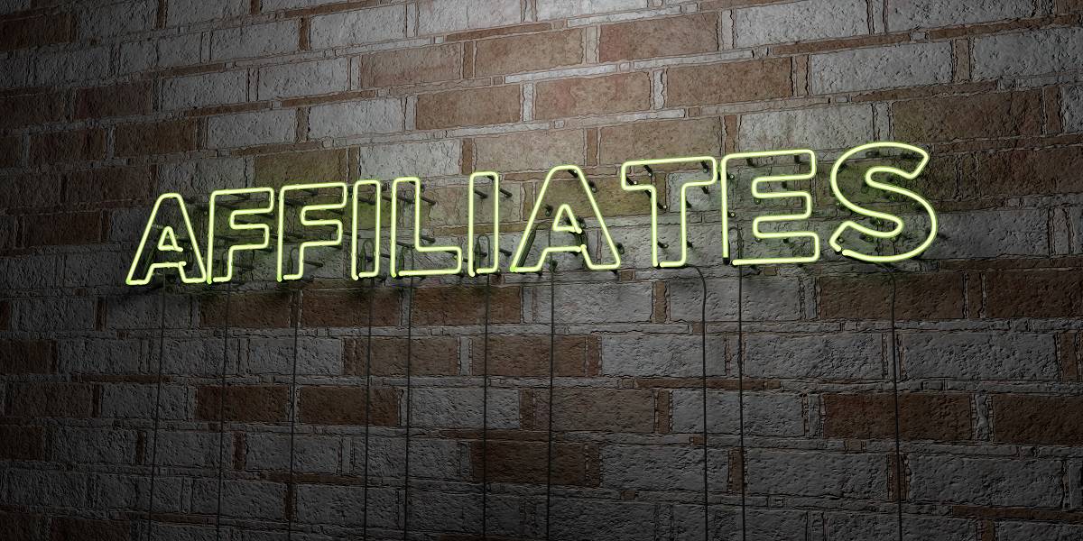 affiliate neon sign on a wall